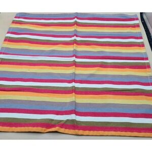 PIER 1 Bright Stripe Napkins Cotton Set of 8 Unused 19" Square Spring Summer